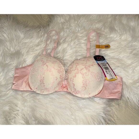 Maidenform DM9900 Love the Lift Push Up Demi Bra Padded UW Lace Womens 34A New - Picture 1 of 6